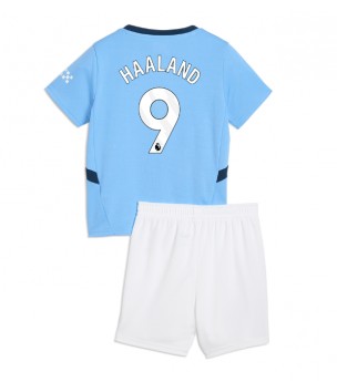 Billiga Manchester City Erling Haaland #9 Hemmatröja Barn 2024-25 Kortärmad (+ Korta byxor)